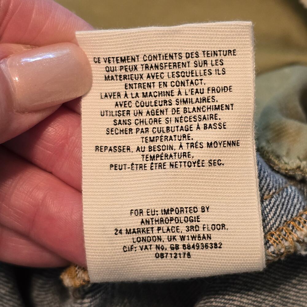 Pilcro and the Letterpress Flounced Denim Jacket Womens Size Small Blue Green - Picture 5 of 10